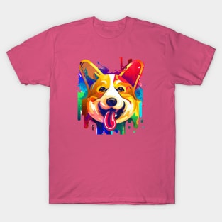 Cute Corgi Painting Design T-Shirt